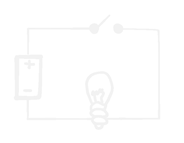 A basic circuit with a switch and light bulb and drawings not symbols