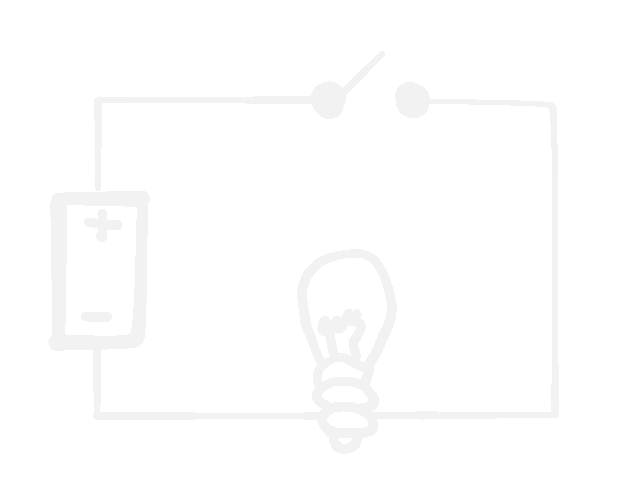 A basic circuit with a battery, switch, and bulb